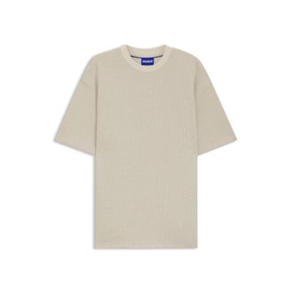 HUGO BOSS Waffle-structure T-shirt in a cotton blend