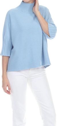 Rain + Rose Natasha Classic Knit Sweater Top In Light Blue