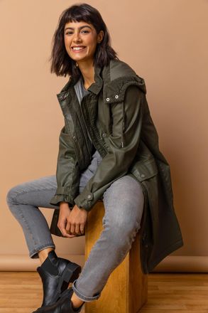 Roman Waxed Longline Hooded Coat