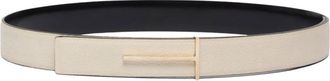 Tom Ford Light Grey Logo Buckle Belt