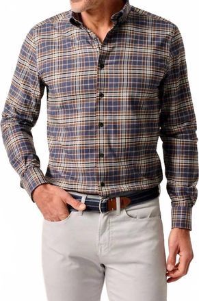 Johnnie-O Mens Kamper Performance Flannel Button Down Shirt In Charcoal