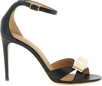 Ferragamo Roxy Sandal - Dames - Sandalen met hakken - Zwart - 39 EU - Leer - Schoenen