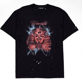 Roberto Cavalli Black Pharaoh Graphic T-Shirt, Size Medium