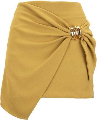 Elisabetta Franchi Bow Front Short Skirt - Dames - Korte rokken - Geel - S - Polyester - Rokken