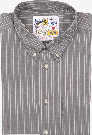 Naked & Famous Denim Gestreiftes Twillhemd Easy Shirt