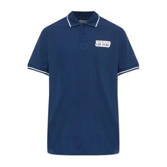 Versace Jeans Couture Polo Shirts, male, Blue, Size: 2XL Polo with printed logo