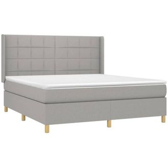 vidaXL Vidaxl - Cama Box Spring Con Colch&oacute;n Tela Gris Claro 160x200 Cm