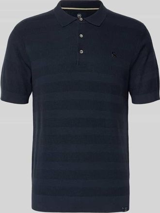 Lerros Slim Fit Poloshirt mit Logo-Stitching in Marine, Gr&ouml;&szlig;e XXXL