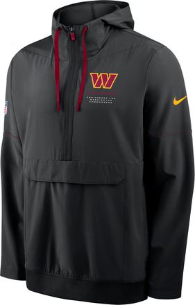 Nike Washington Commanders Sideline Anorak Nike Mens NFL 1/2-Zip Hooded Jacket in Black | 03AT069Y9E-EKU