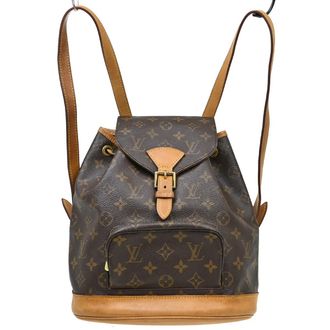 Louis Vuitton Montsouris Backpack Monogram Canvas Brown Canvas Backpack Bag (Pre-Owned)