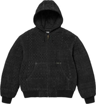 SUPREME FW26 Woven Suede Hooded Work Jacket Black SUP-FW26-010-BLK