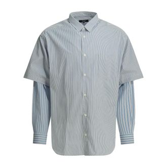 Comme Des Gar&ccedil;ons Gestreepte Gelaagde Shirt - Heren - Overhemden - Veelkleurig - Maat: L Katoen