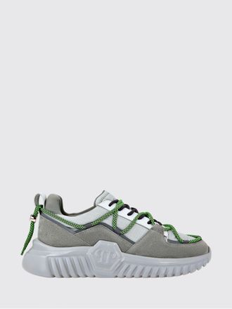 Philipp Plein Nylon and Suede Low-Top Sneakers with Hexagon Logo