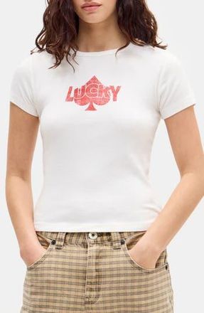 BDG Lucky Spade Graphic Baby Tee in White at Nordstrom Rack, Size X-Small