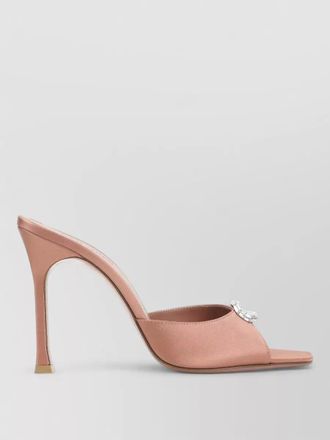 Amina Muaddi crystal camelia silk slipper 105 mules
