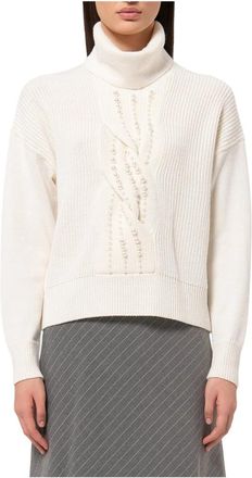 Fracomina Pullover - Dames - Coltruien - Beige - L - Truien & Vesten