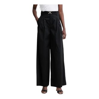 Twinset Wijde broek - Dames - Broeken - Zwart - Maat: S Katoen