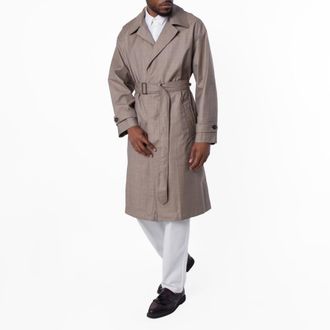 Emporio Armani Virgin-Wool Belted Trench Coat, Brand Size 50 ( US Size 40 )