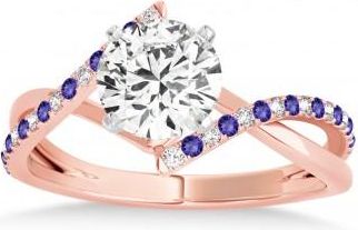 Allurez Diamond & Tanzanite Bypass Semi-Mount Ring in 18k Rose Gold (0.14ct)