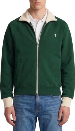 Ami Bottle Green Zip Up Sweatshirt