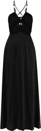 Diane Von Fürstenberg Caty bead-embellished maxi dress - women - Modal/Polyester/Viscose/Cotton - M - Black