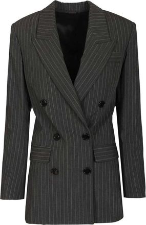 Isabel Marant Double-breasted Pinstriped Blazer - female - Isabel Marant - Blazers - Gray - 2XS - Jackets