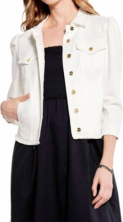Nic+Zoe Womens Denim Jacket In White