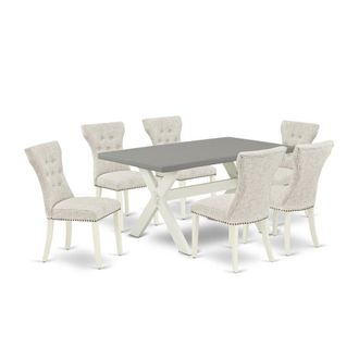 East West Furniture 7-Pc Dining Room Table Set