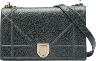 Dior Pre-owned Diorama Crossbody Bag - Dames - Vintage Schoudertas - Grijs - ONE Size - Leer - Vintage