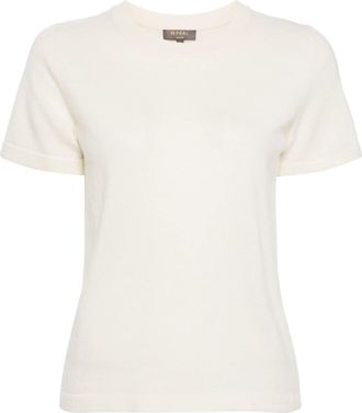 N.Peal crew-neck cashmere T-shirt - women - Organic Cashmere - L - Neutrals