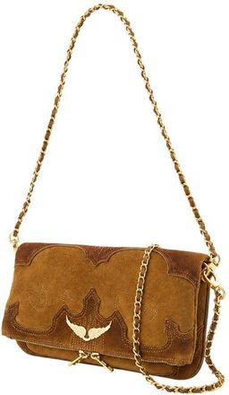 Zadig&Voltaire Womens Rock Western Used Crossbody - Zadig & Voltaire Leather Brown Cowhide Bags Crossbodies