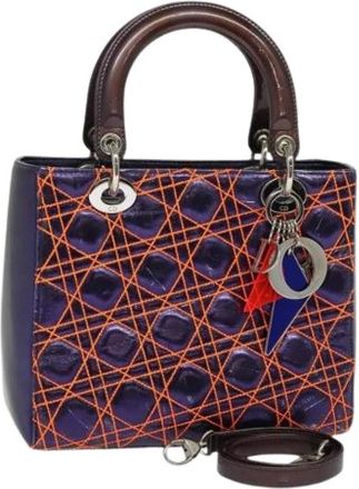 Dior Pre-owned Handbags, female, Purple, Size: ONE SIZE Pre-owned Lady Dior bag