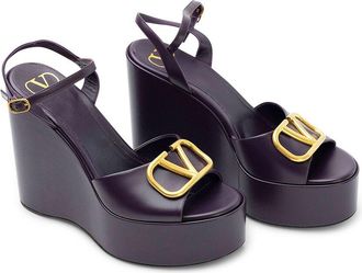 Valentino Leather Wedge Sandal
