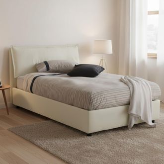 Dmora Dmora - Cama De Plaza Y Media Dbegi, Cama Contenedor Con Revestimiento De Tela, 100% Made In Italy, Apertura Frontal, Adecuado Para Colch&oacute;n 120x200 Cm