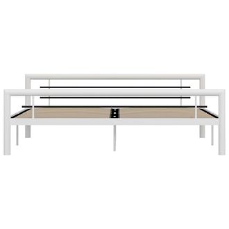 Berkfield Home Elegant Bed Frame White & Black Metal 180x200 cm Super King