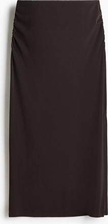 H&M Drapierter Midijupe - Brown