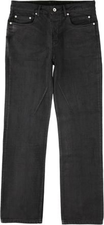 Rick Owens Fog Cut Straight-Leg Rivet Detail Cotton Jeans
