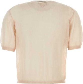 Prada Womens Cashmere Sweater Beige