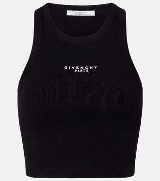 Givenchy Top cropped in jersey di cotone con logo