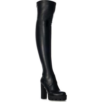Azalea Wang Ashland Over the Knee Platform Boot in Black at Nordstrom Rack, Size 8.5