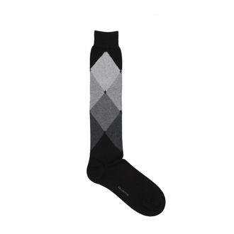 Ballantyne Socks, male, Black, Size: ONE SIZE Cotton Rhombus Pattern Long Socks