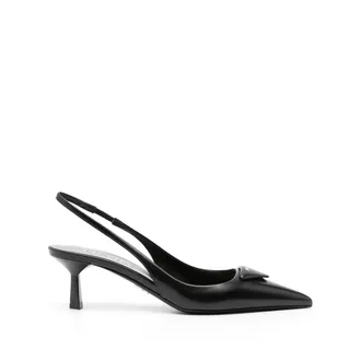 Prada 70mm Leather Slingback Pumps