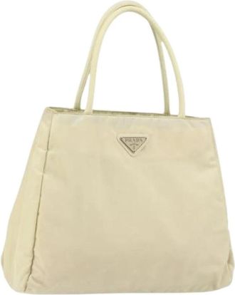 Prada Pre-owned Nylon Tote Bag - Dames - Vintage Shopper - Beige - ONE Size - Nylon - Vintage