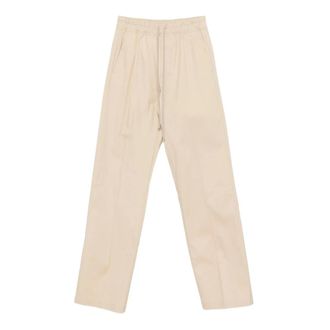 Rick Owens Straight Trousers, male, Beige, Size: XL Dietrich Drawstring Pants
