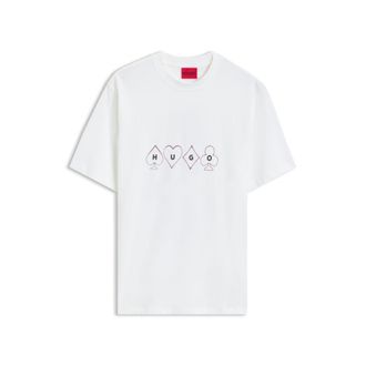 HUGO BOSS Cotton-jersey T-shirt with printed artwork