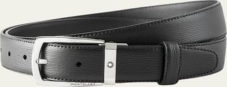 Montblanc Mens Trapeze Textured Cowhide Leather Belt