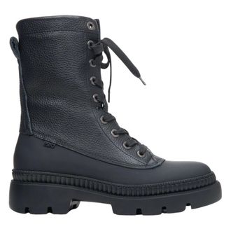 Estro & Luminara Leather Ankle Boots with Decorative Lacing - female - Estro - Lace-up Boots - Black - 6 UK - Shoes