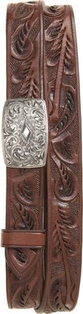 Ralph Lauren Coleman Tooled Leather Belt in Brown at Nordstrom, Size 40