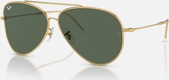 Ray-Ban Mens Aviator Reverse Sunglasses In Gold