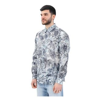 Just Cavalli Tropische Print Overhemd met Lange Mouwen - Heren - Casual Overhemden - Veelkleurig - M - Overhemden